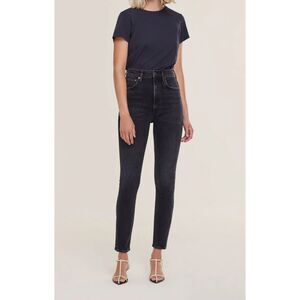 NEW Agolde Pinch Waist Skinny Ultra High Rise Denim Gray Black Jeans Hotline 24